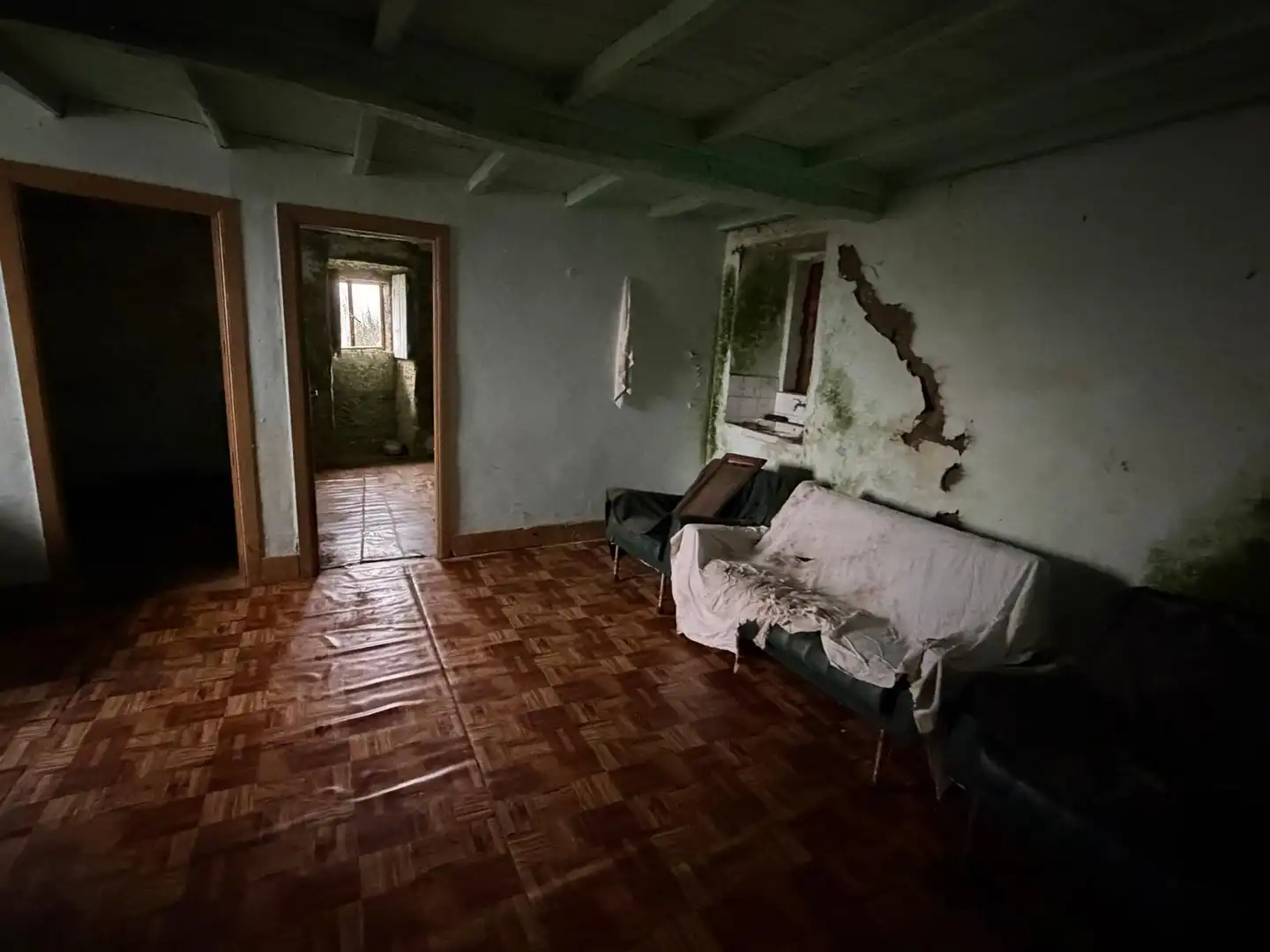 Sala de estar de Casa adosada en venta en A Lama   con Jardín privado