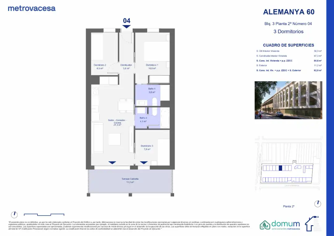 Wohnung zum Verkauf in Sabadell mit Klimaanlage, Heizung und Parkett