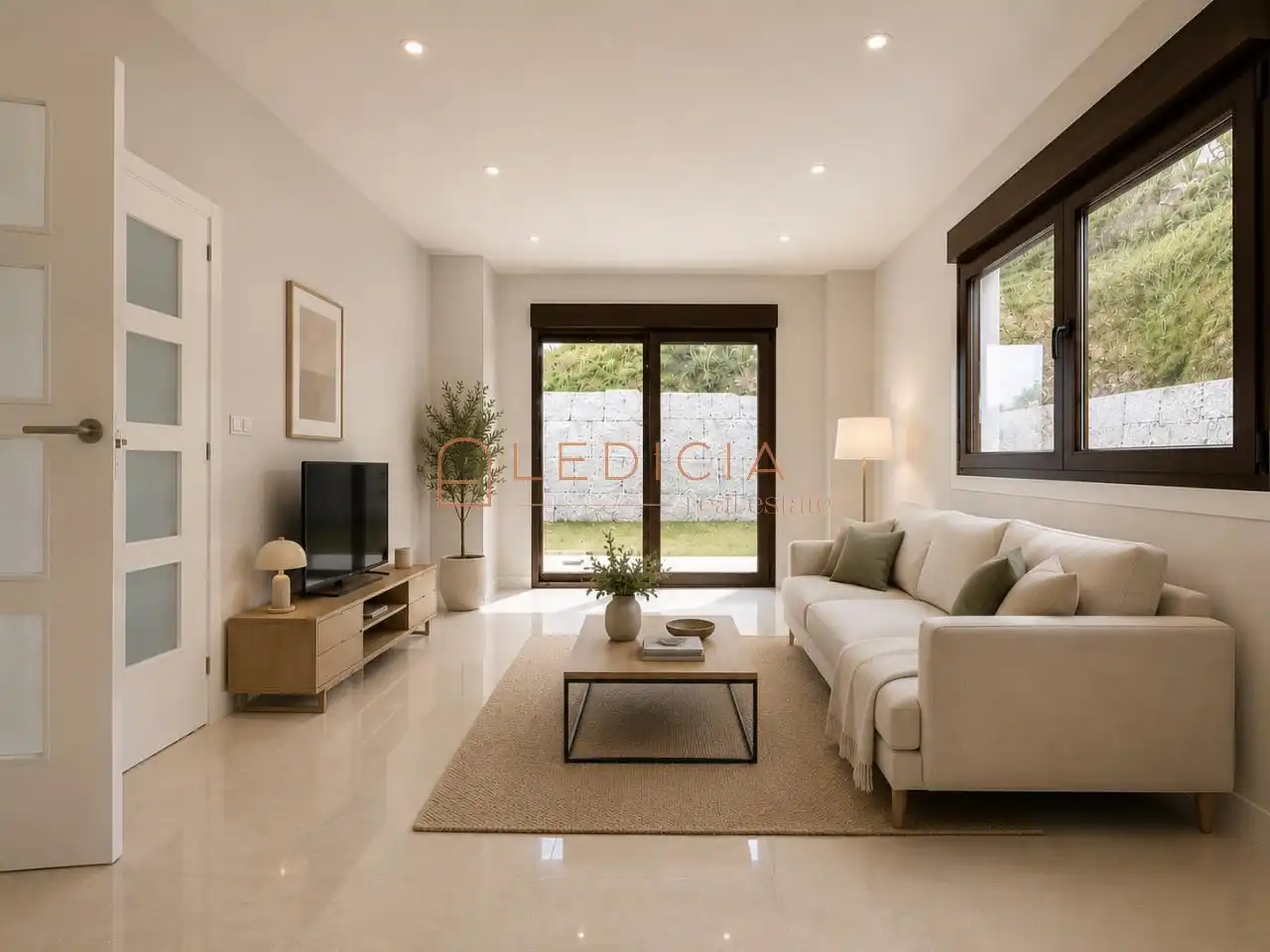 Sala d'estar de Casa o xalet en venda en Pontevedra Capital  amb Calefacció, Jardí privat i Terrassa