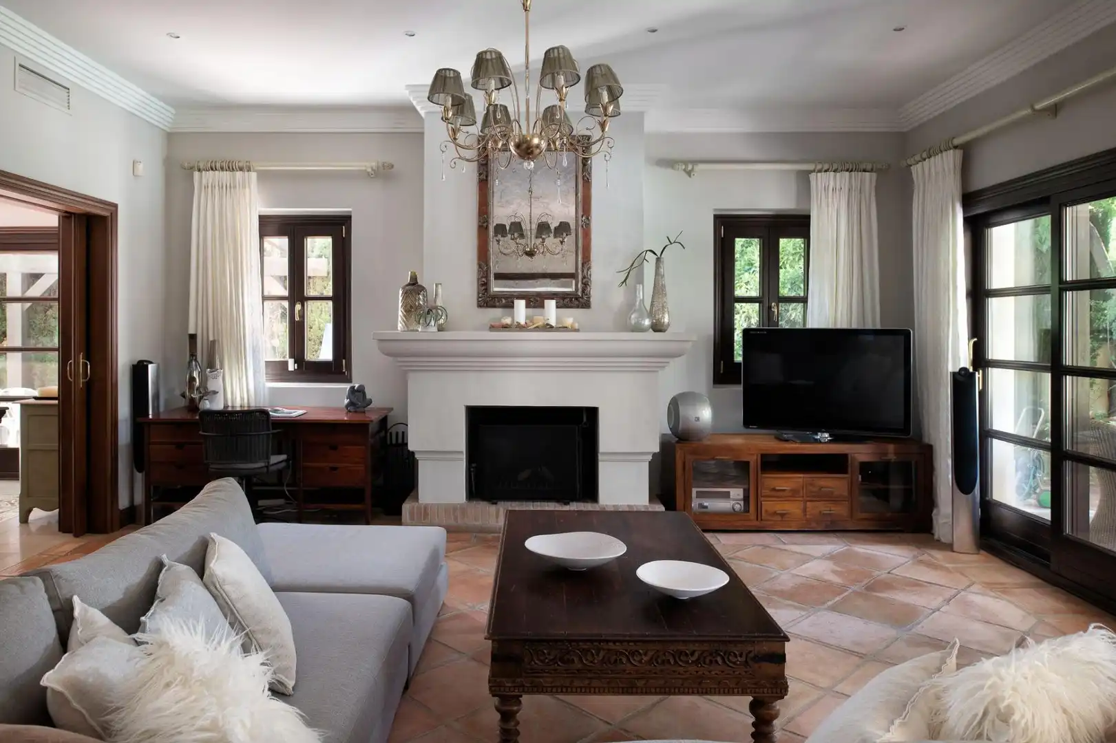 Living room of Houses for rent in Marbella  with Private garden, Terrace and Swimming Pool