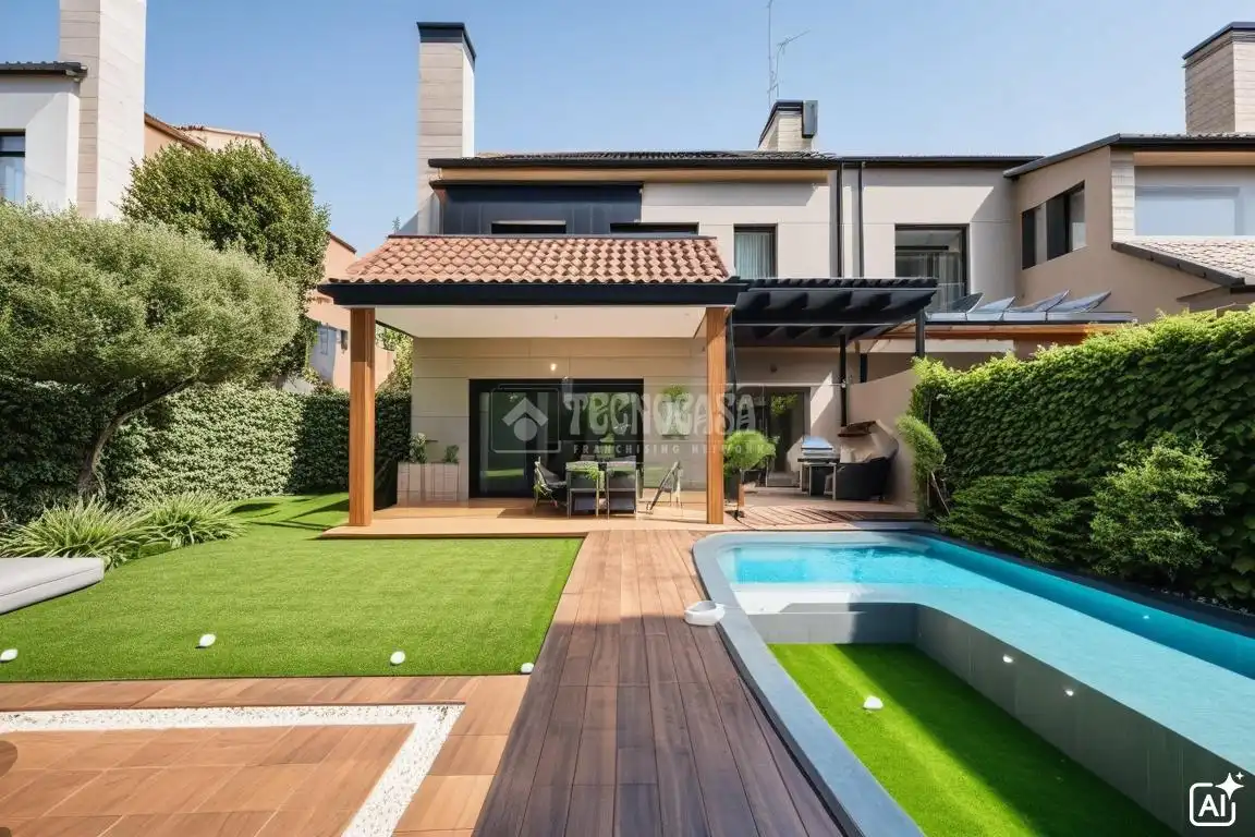 Terraza de Casa adosada en venta en Paracuellos de Jarama con Aire acondicionado, Calefacción y Jardín privado