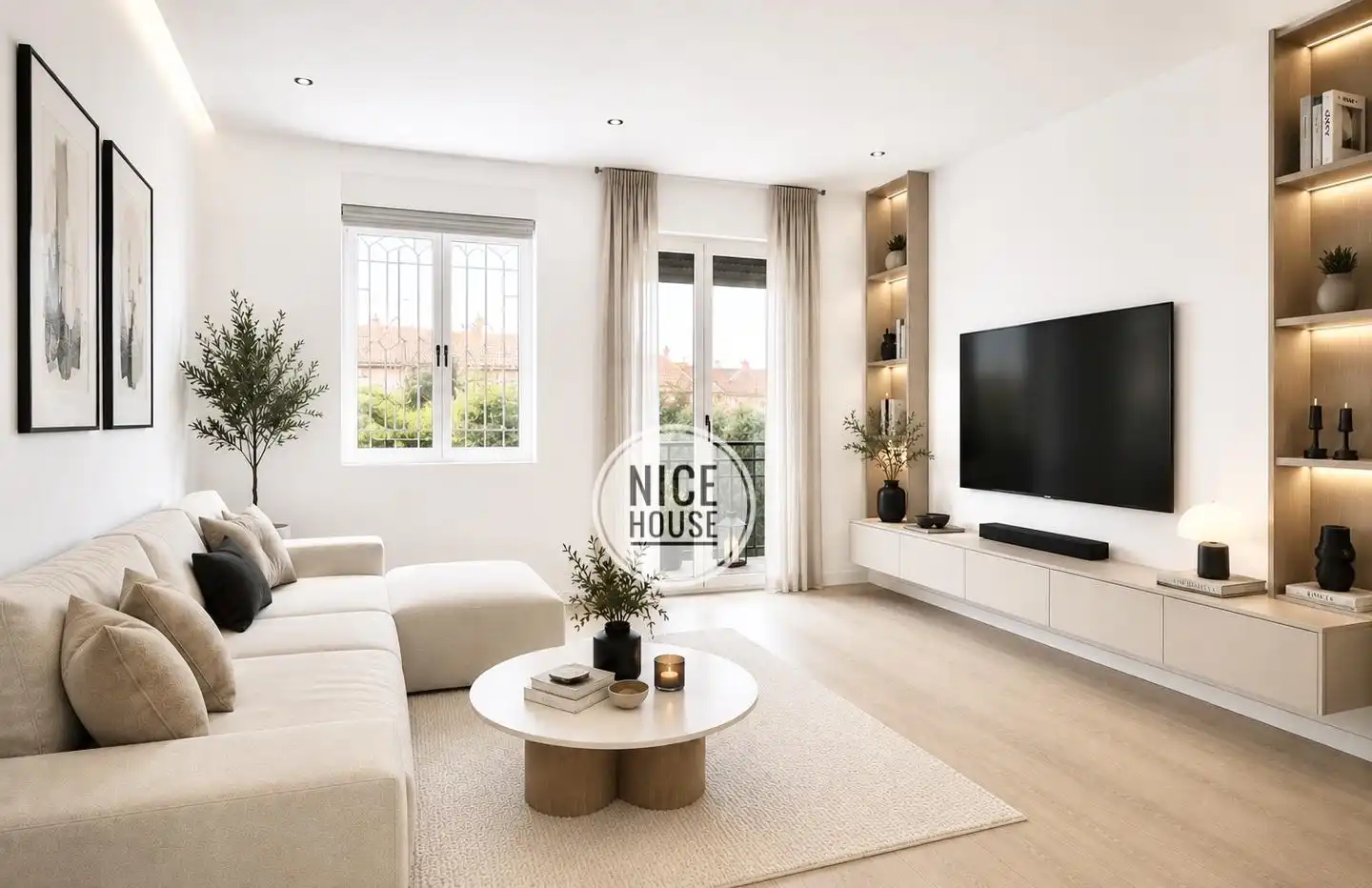 Living room of Houses for sale in Madrid  with Air Conditioner, Private garden and Terrace