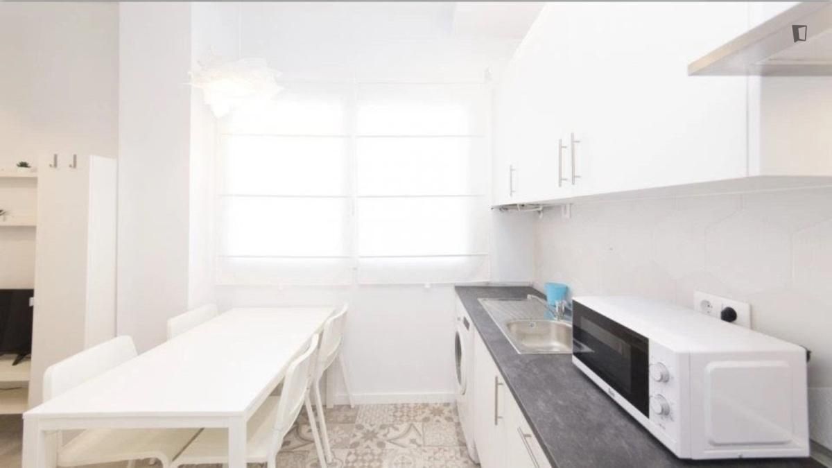 Cocina de Apartamento de alquiler en  Madrid Capital con Amueblado, Horno y Lavadora