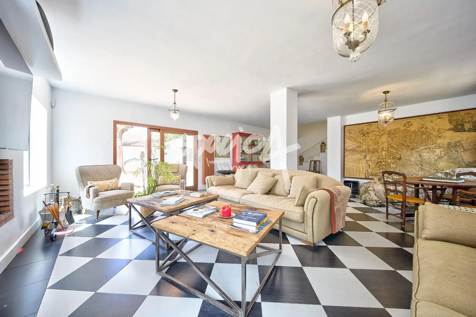 Living room of Houses for rent in Villanueva de la Cañada  with Air Conditioner, Heating and Private garden