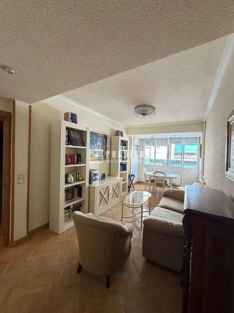 Wohnzimmer von Wohnung zur Miete in Madrid mit Heizung, Parkett und Möbliert