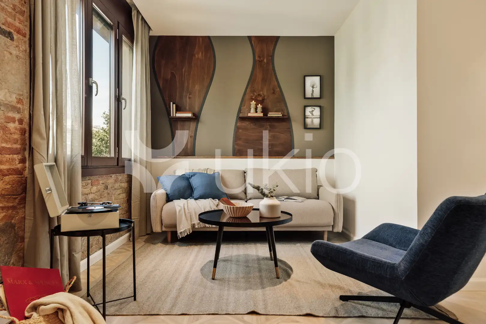 Living room of Apartments for rent in Barcelona  with Air Conditioner, Heating and Furnished