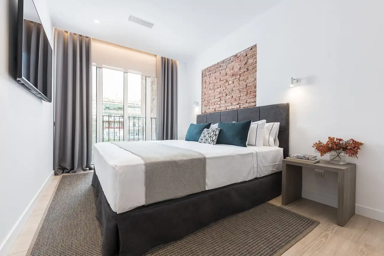 Habitación de Apartamento de alquiler en Barcelona con Aire acondicionado, Calefacción y Jardín privado