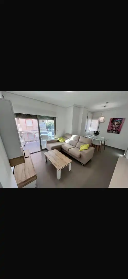 Sala d'estar de Apartament de lloguer en Guardamar del Segura amb Aire condicionat, Calefacció i Moblat
