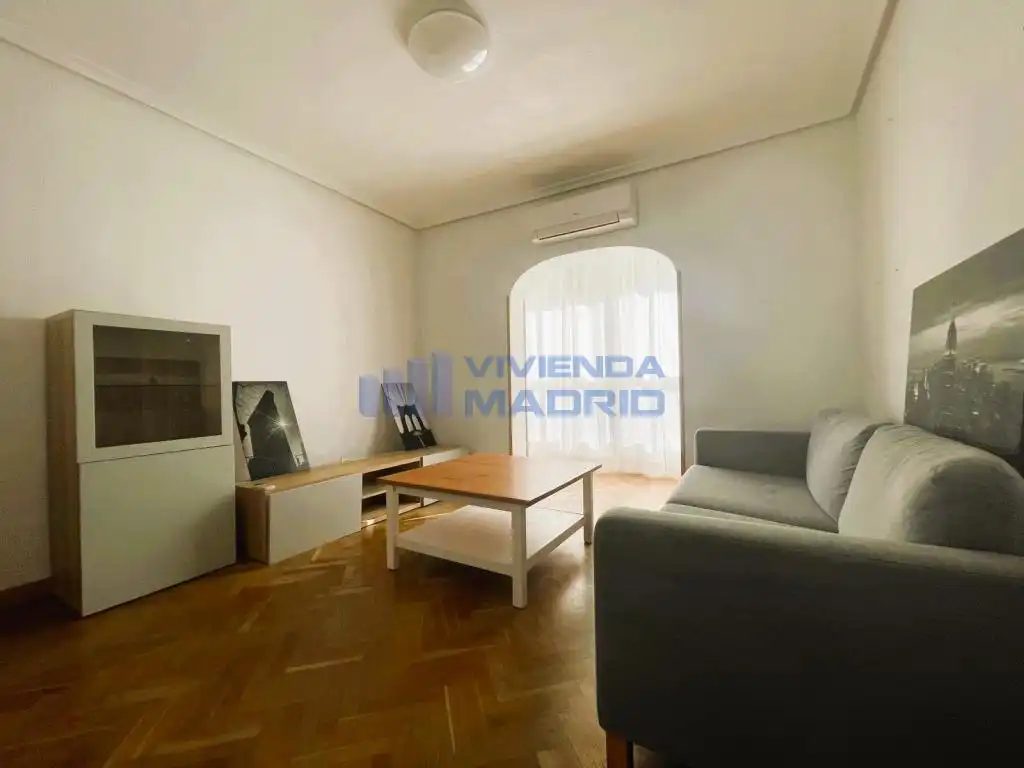 Sala d'estar de Pis de lloguer en  Madrid Capital amb Aire condicionat, Calefacció i Moblat