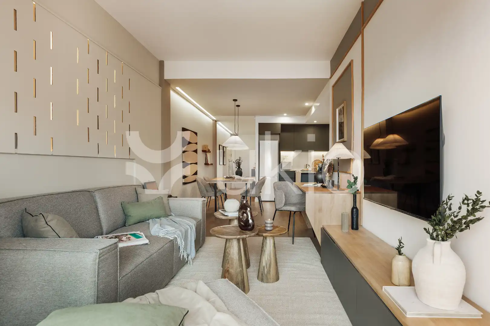 Living room of Apartments for rent in Barcelona  with Air Conditioner, Heating and Furnished