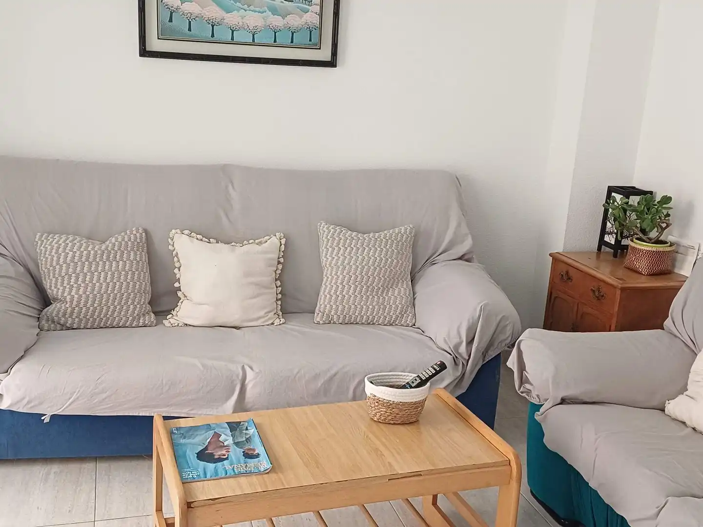 Sala de estar de Piso de alquiler en Santa Pola con Aire acondicionado, Terraza y Amueblado