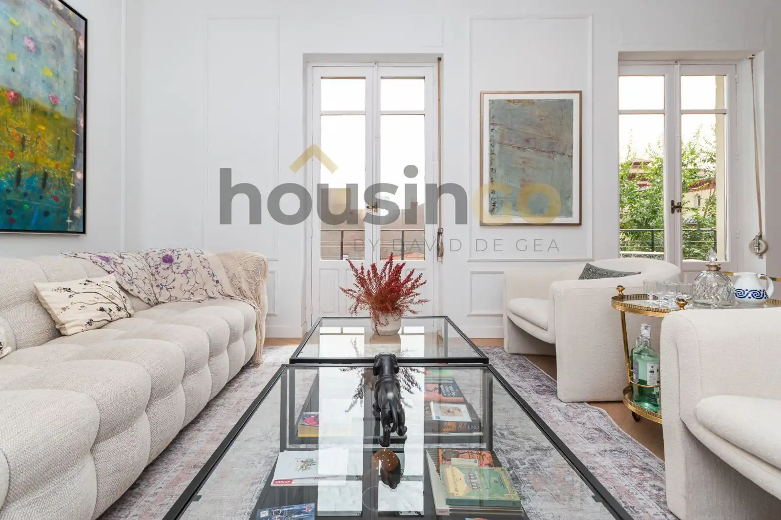 Wohnzimmer von Wohnung zur Miete in Madrid mit Klimaanlage, Heizung und Terrasse