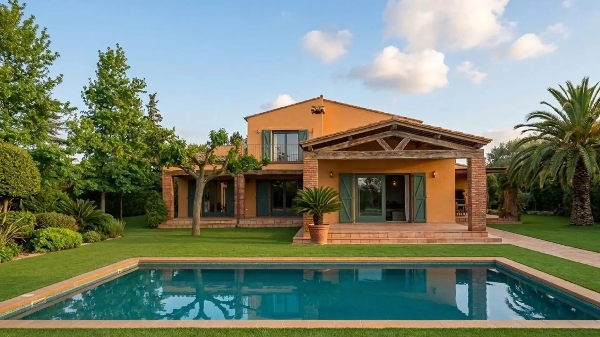 Vista exterior de Casa o chalet de alquiler en Peralada con Jardín privado, Terraza y Piscina