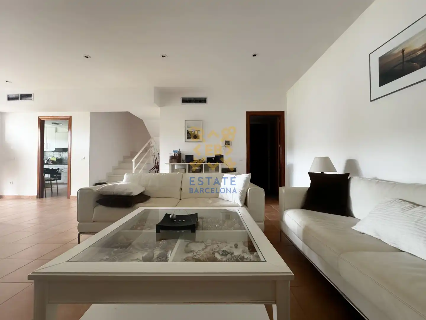 Wohnzimmer von Einfamilien-Reihenhaus zum Verkauf in Palafrugell mit Klimaanlage, Möbliert und Gemeinschaftspool