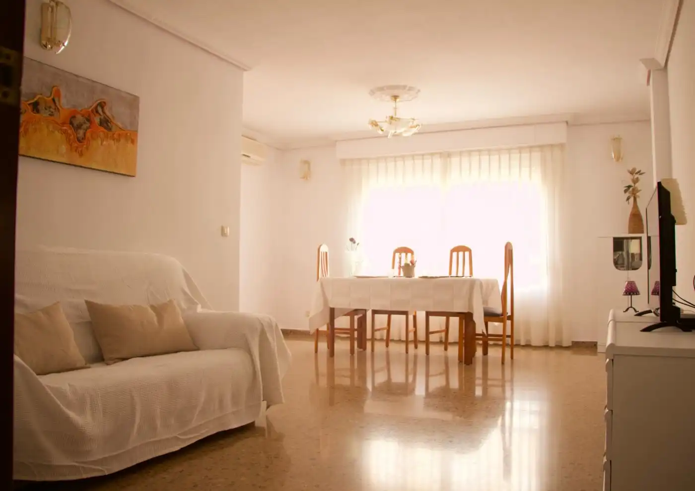 Esszimmer von Wohnung zur Miete in Moncada mit Klimaanlage, Möbliert und Balkon