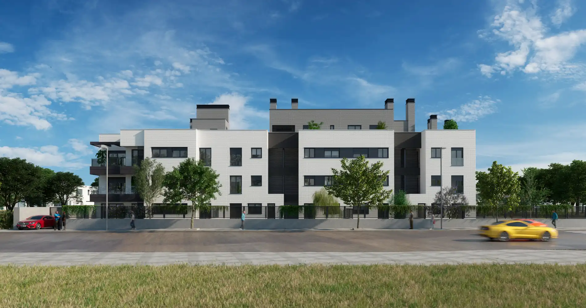 Außenansicht von Wohnung zum Verkauf in Las Rozas de Madrid mit Klimaanlage, Heizung und Terrasse