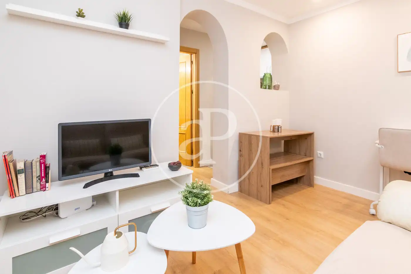 Living room of Flat for rent in Madrid  with Air Conditioner, Heating and Furnished
