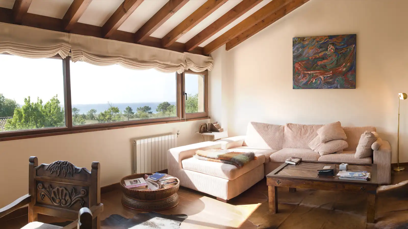 Sala de estar de Casa o chalet en venta en Ribeira con Jardín privado, Parquet y Trastero
