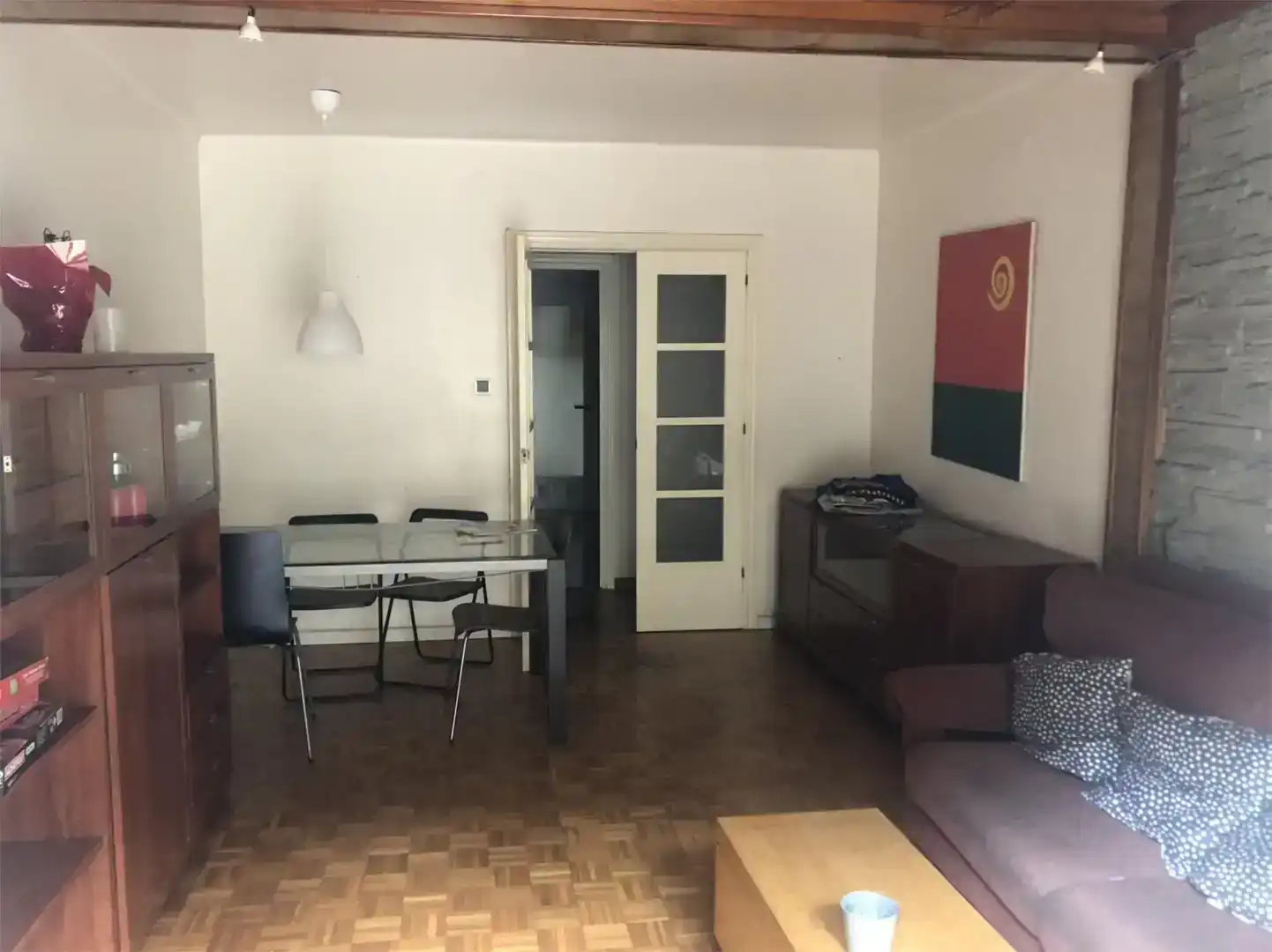 Living room of Flat for rent in El Prat de Llobregat  with Parquet flooring, Furnished and Balcony