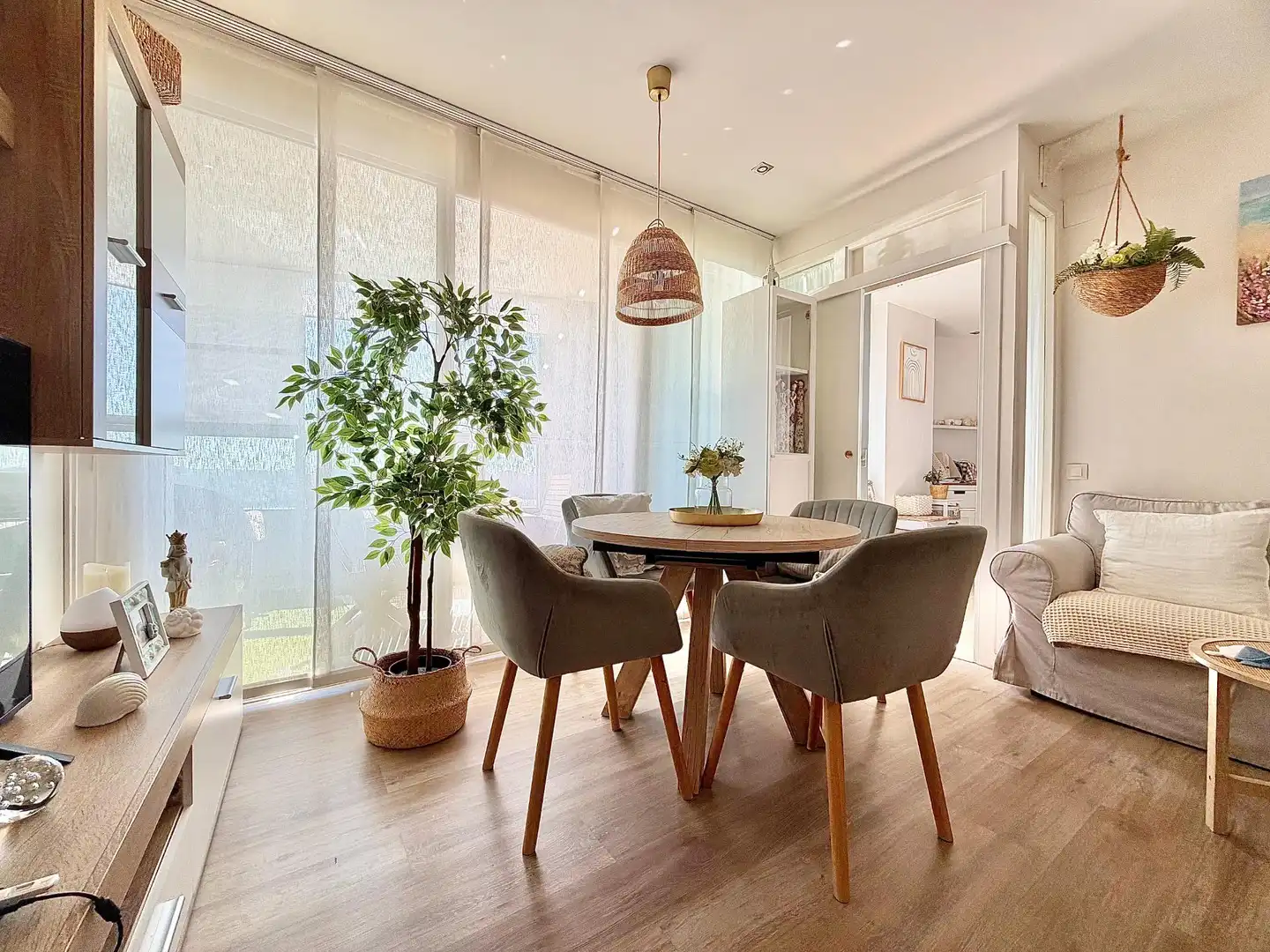 Dining room of Flat for sale in Terrassa  with Heating, Parquet flooring and Terrace