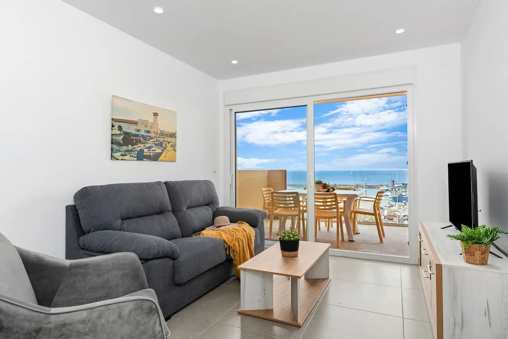 Sala de estar de Piso en venta en La Manga del Mar Menor con Aire acondicionado, Calefacción y Jardín privado