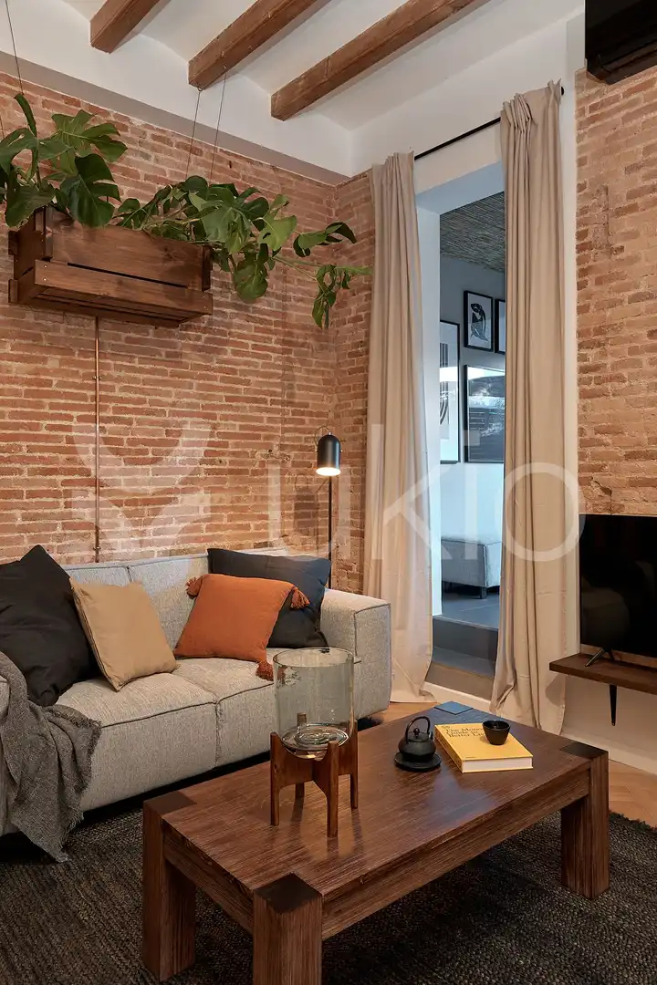 Sala d'estar de Apartament de lloguer en Barcelona amb Aire condicionat, Calefacció i Terrassa