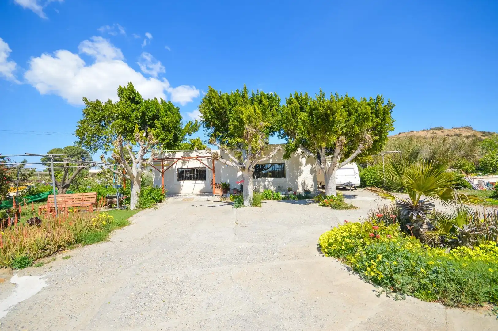 Vista exterior de Finca rústica en venda en Pechina amb Aire condicionat, Jardí privat i Terrassa
