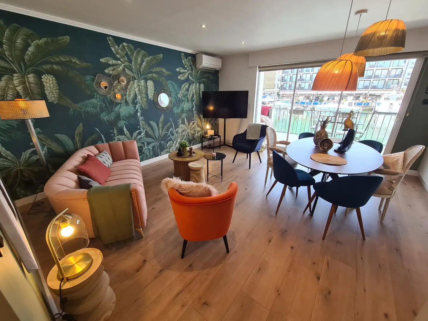 Living room of Apartments for sale in Empuriabrava  with Air Conditioner, Parquet flooring and Terrace