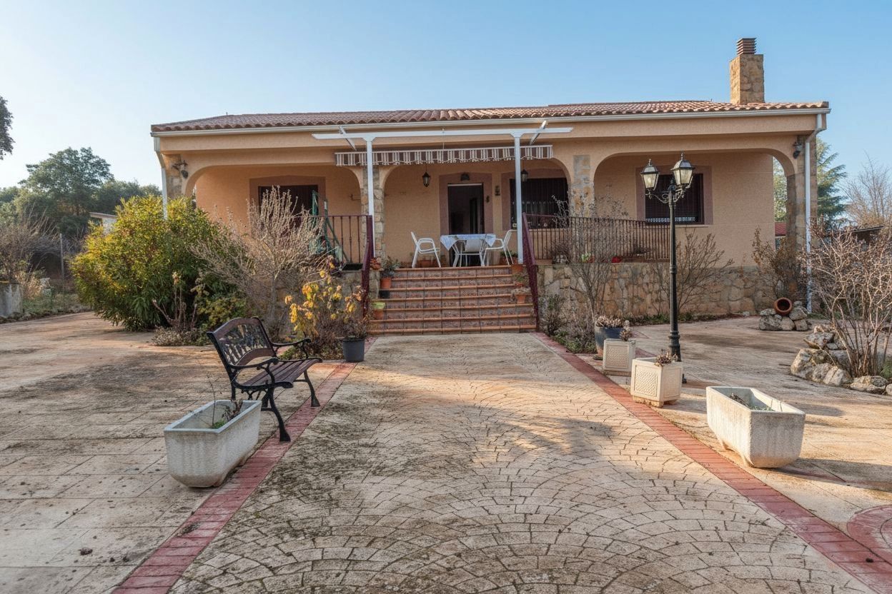 Vista exterior de Casa o xalet en venda en Hontoba amb Calefacció, Jardí privat i Terrassa