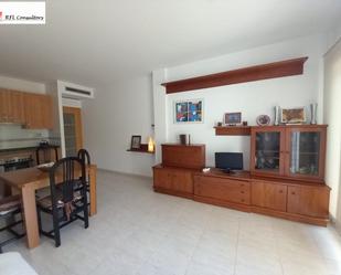 Sala d'estar de Apartament de lloguer en L'Ampolla amb Aire condicionat, Calefacció i Jardí privat