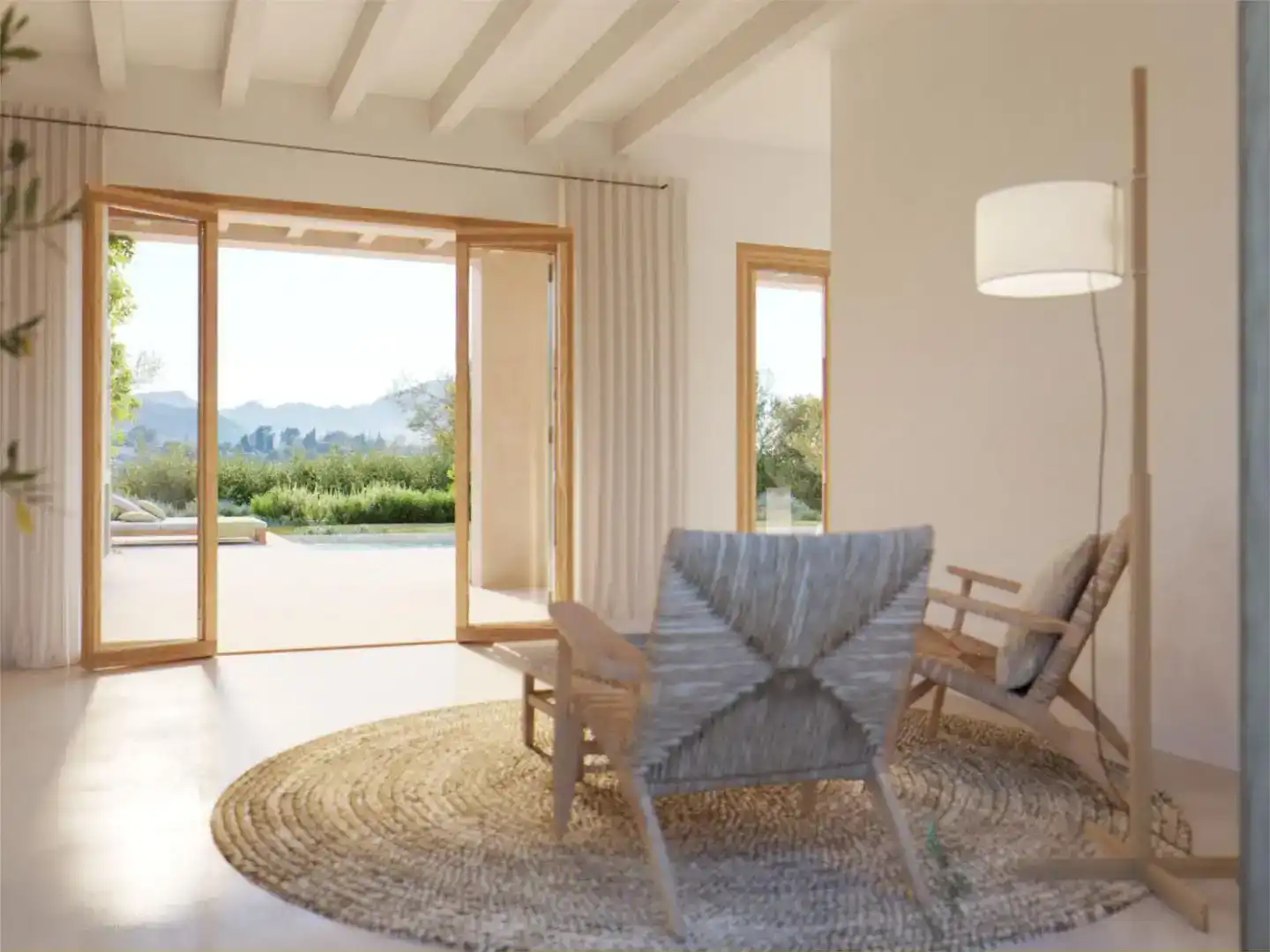 Wohnzimmer von Country house zum Verkauf in Artà mit Klimaanlage, Schwimmbad und Balkon