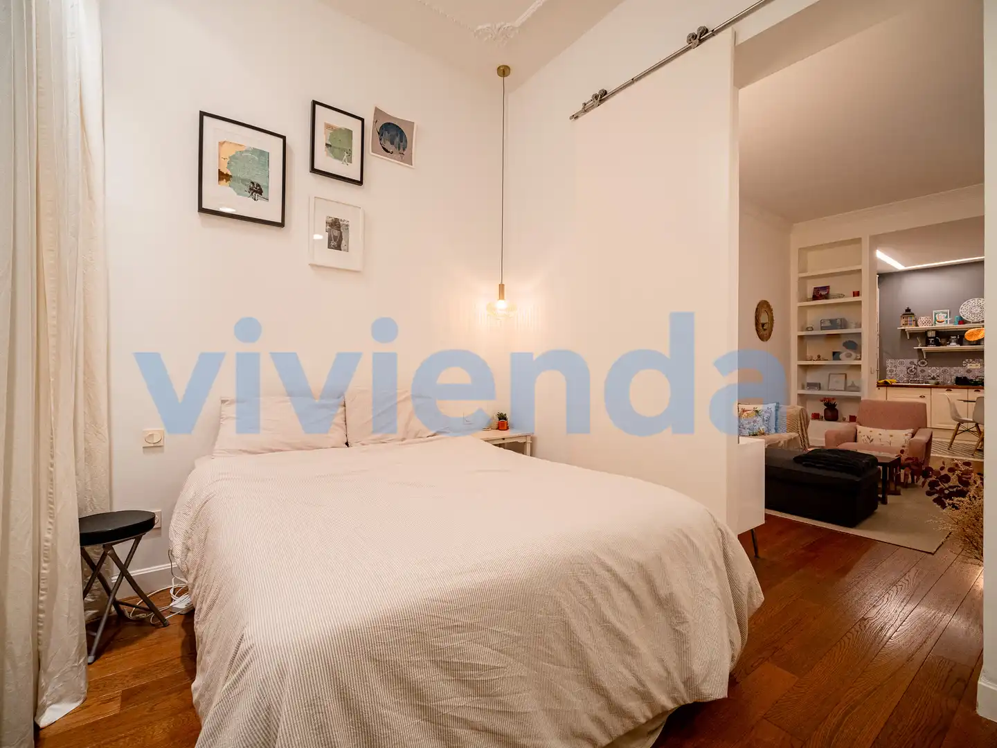 Bedroom of Flat for rent in Madrid  with Air Conditioner, Heating and Balcony