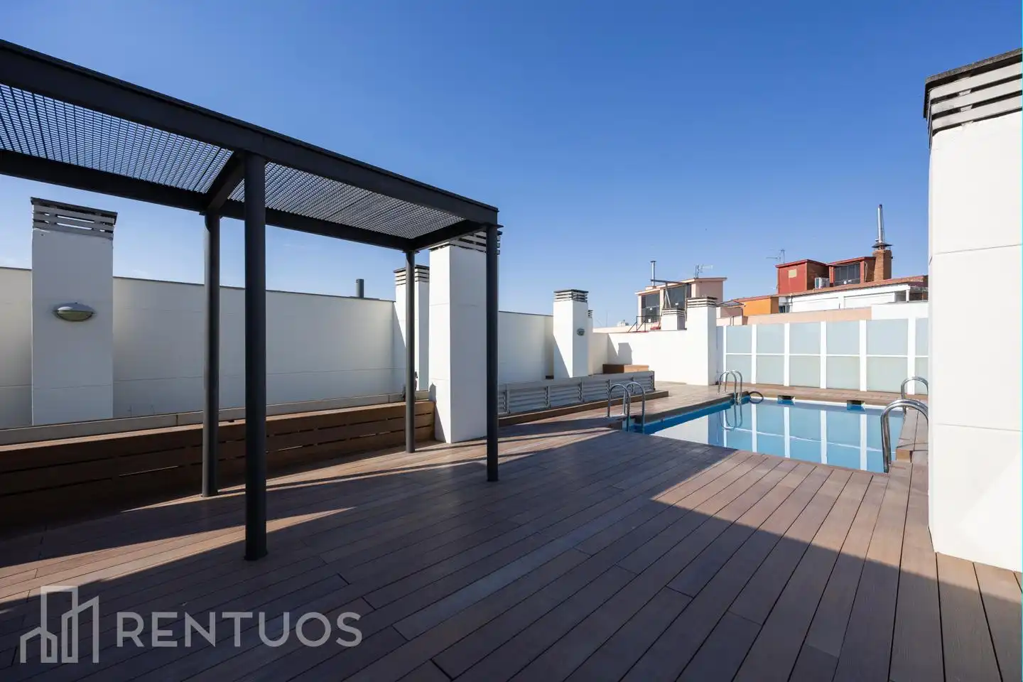 Terrasse von Wohnung zur Miete in Madrid mit Klimaanlage, Parkett und Gemeinschaftspool