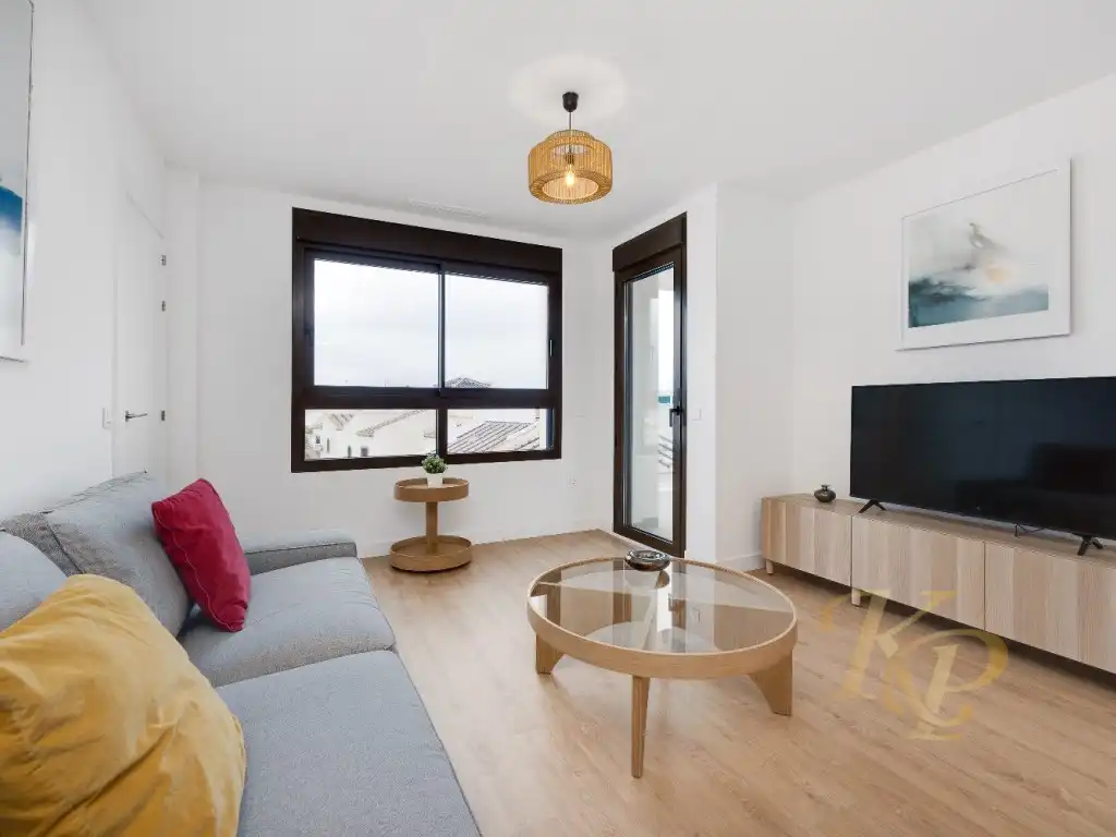 Sala d'estar de Apartament en venda en Orihuela amb Aire condicionat i Jardí privat