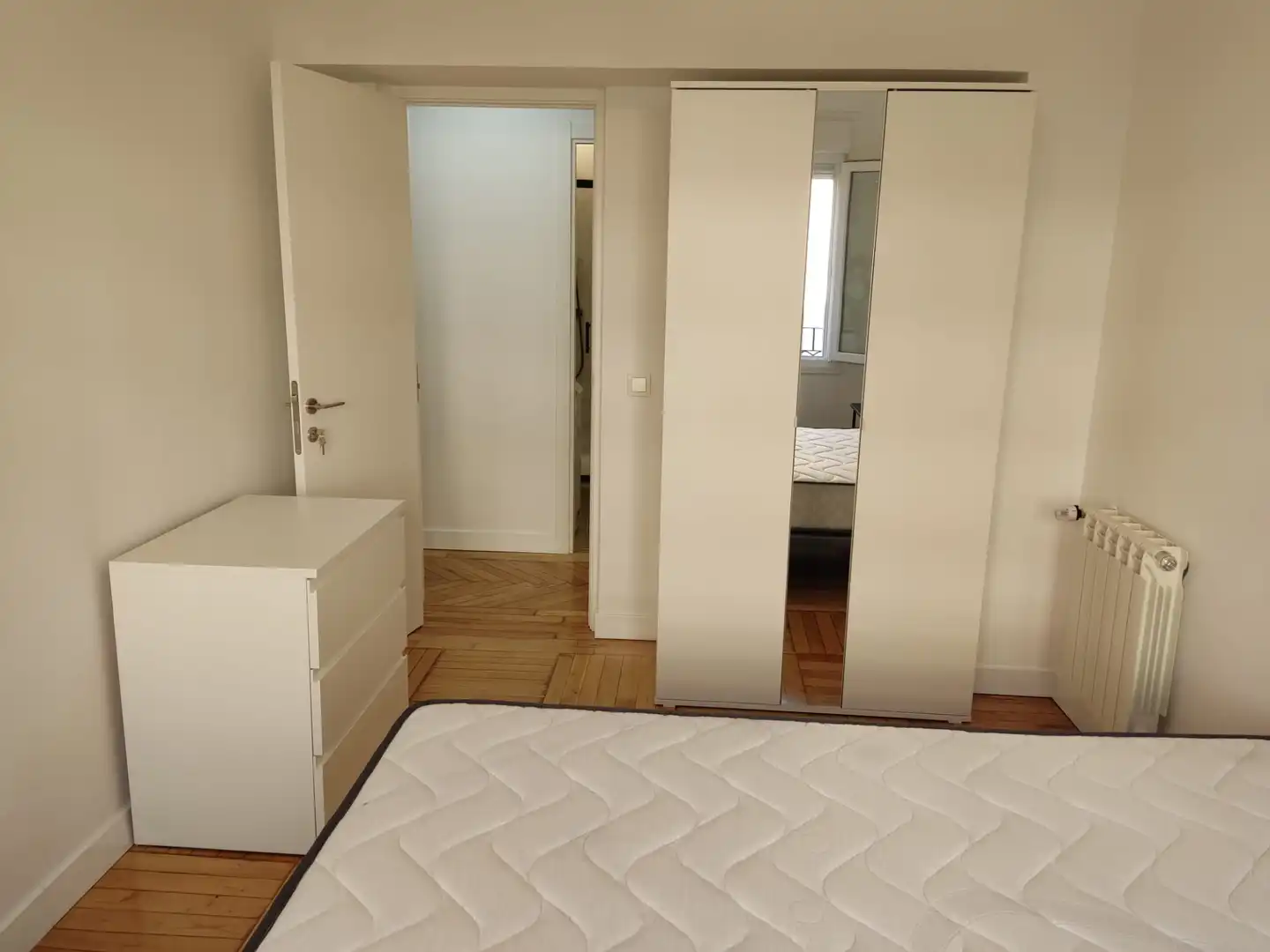 Bedroom of Flat for share in Madrid  with Heating, Furnished and Oven