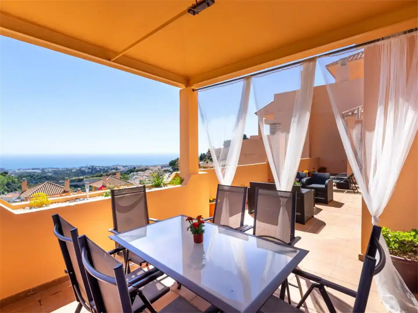 Terraza de Ático en venta en Mijas con Aire acondicionado y Piscina