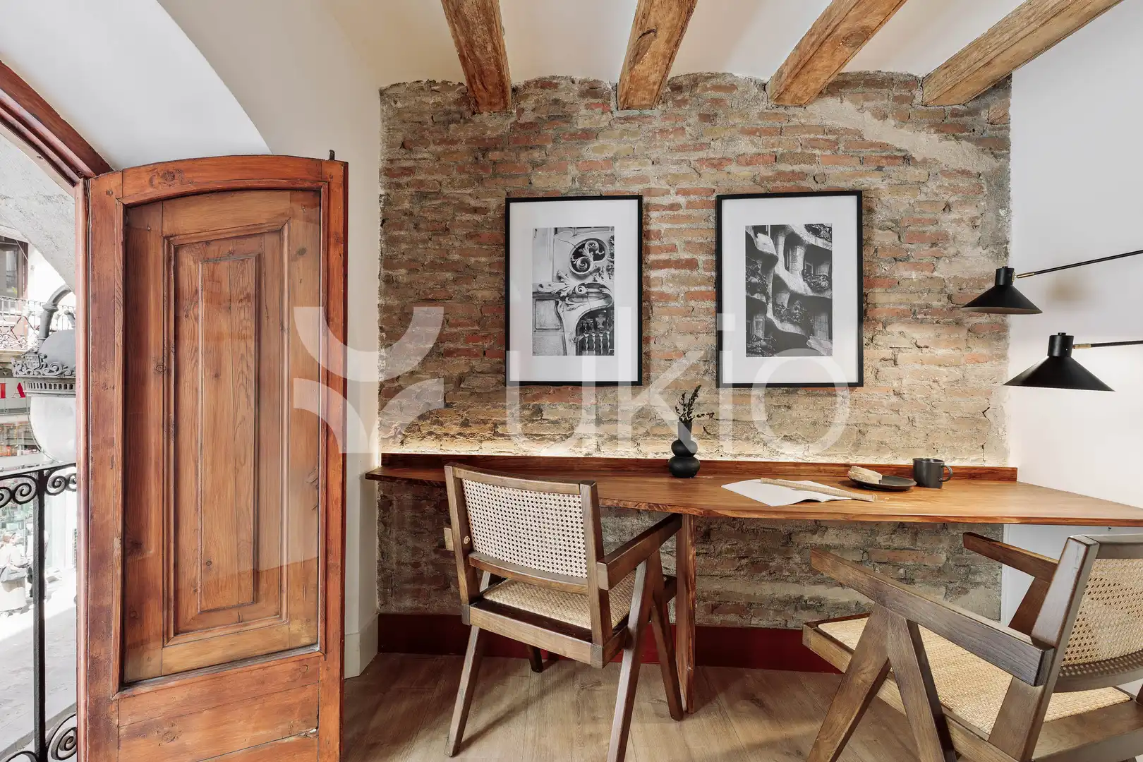 Sala de estar de Apartamento de alquiler en Barcelona con Aire acondicionado, Calefacción y Amueblado