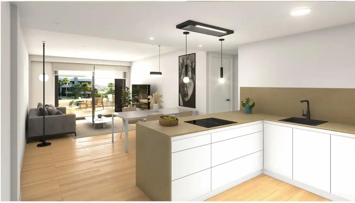 Cocina de Apartamento en venta en Monforte del Cid con Aire acondicionado, Jardín privado y Terraza
