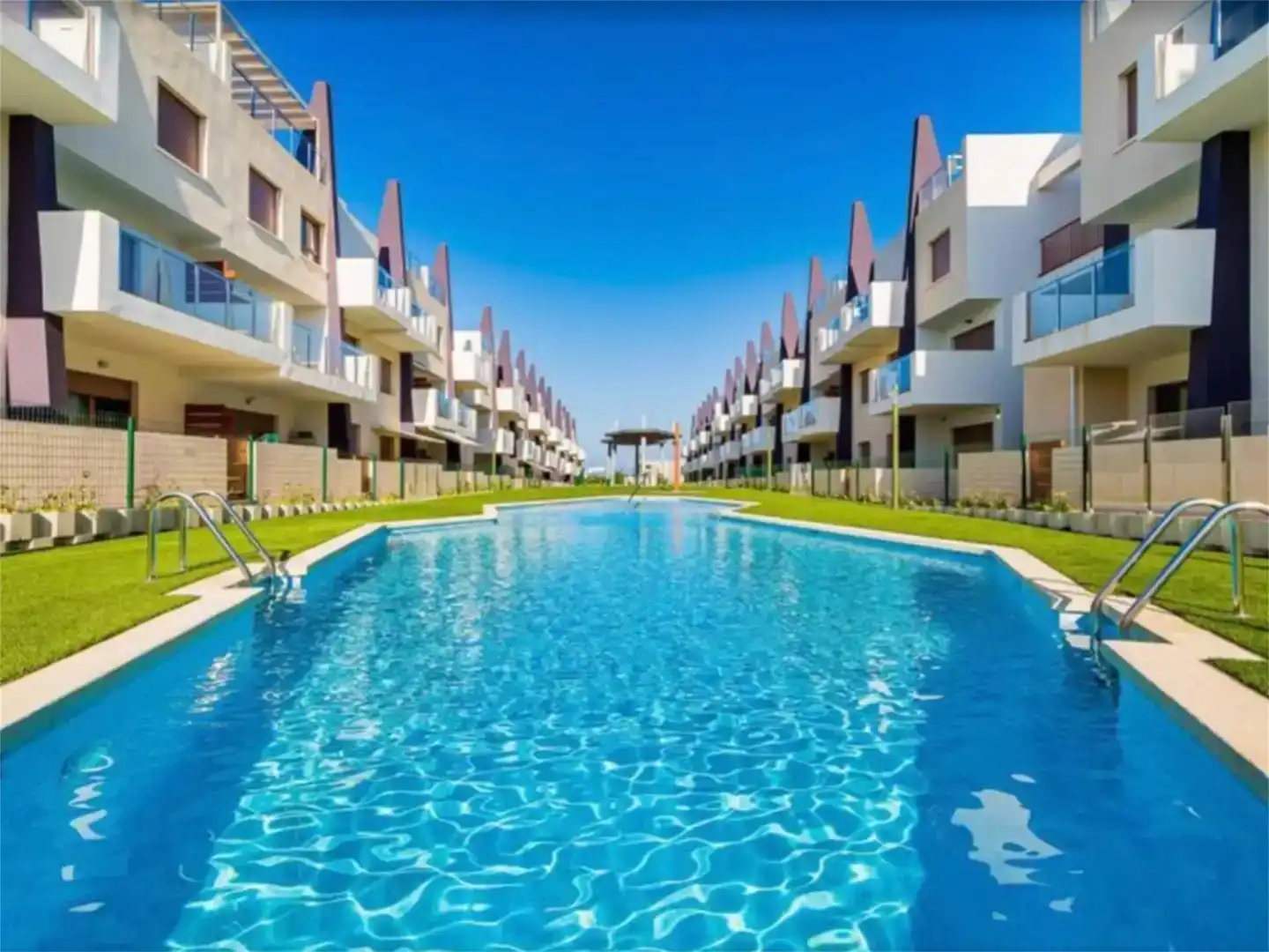 Piscina de Dúplex de lloguer en Pilar de la Horadada amb Aire condicionat, Piscina i Moblat