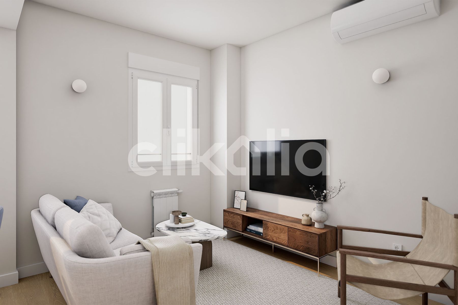 Living room of Flat for sale in  Madrid Capital  with Air Conditioner, Heating and Storage room