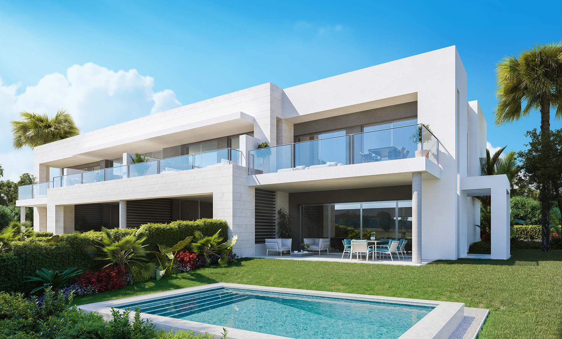 Exterior view of Single-family semi-detached for sale in Marbella  with Air Conditioner, Private garden and Terrace