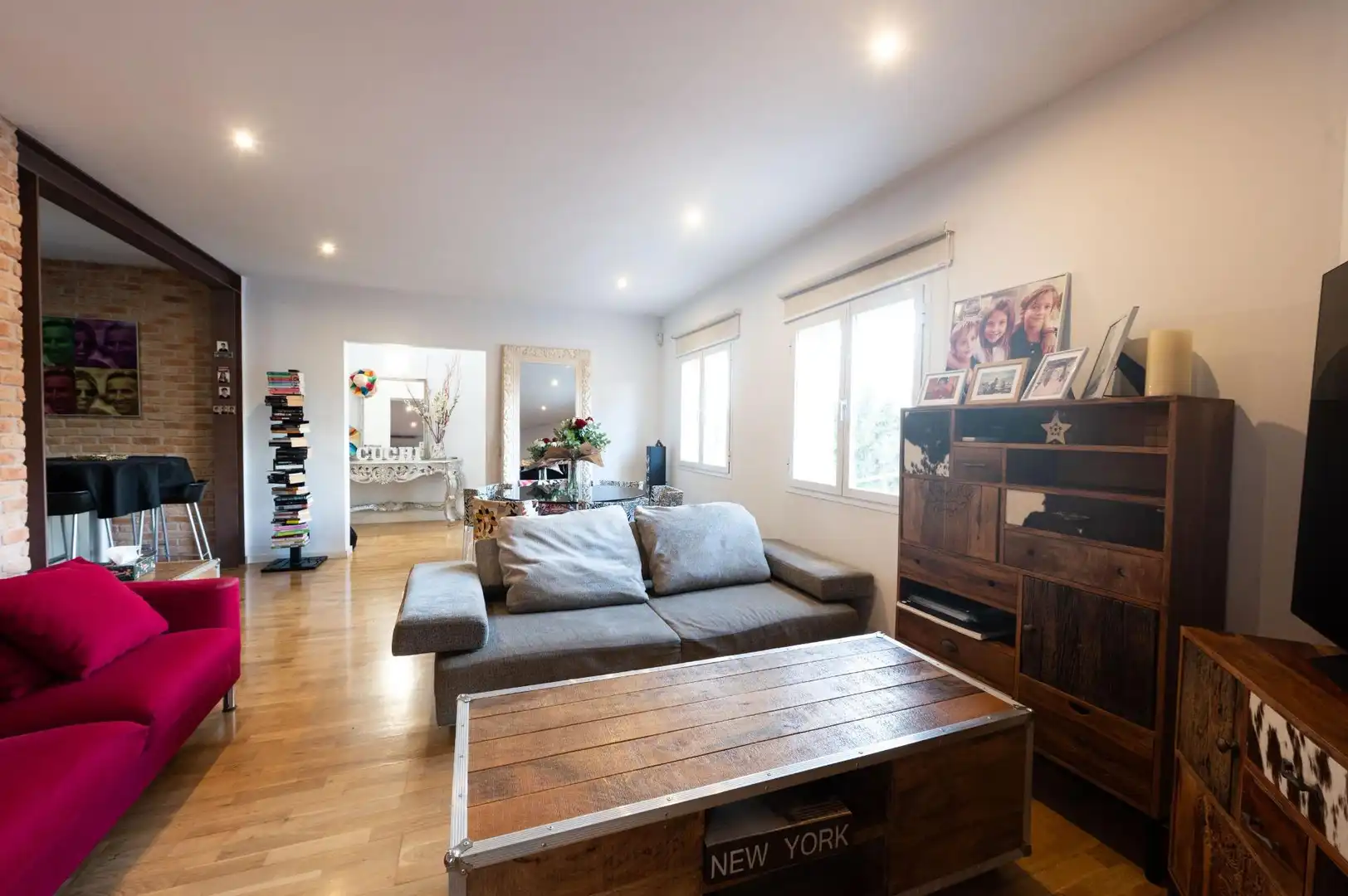 Sala d'estar de Casa adosada en venda en Inca amb Jardí privat, Terrassa i Balcó