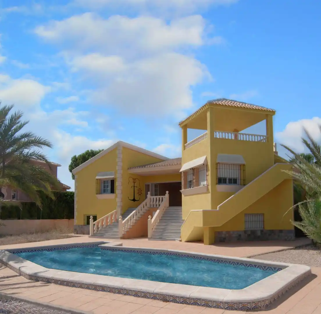 Exterior view of Houses for sale in La Manga del Mar Menor  with Terrace, Storage room and Swimming Pool