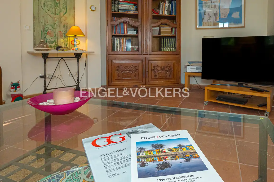 Living room of Houses for sale in Villajoyosa / La Vila Joiosa  with Air Conditioner, Private garden and Terrace