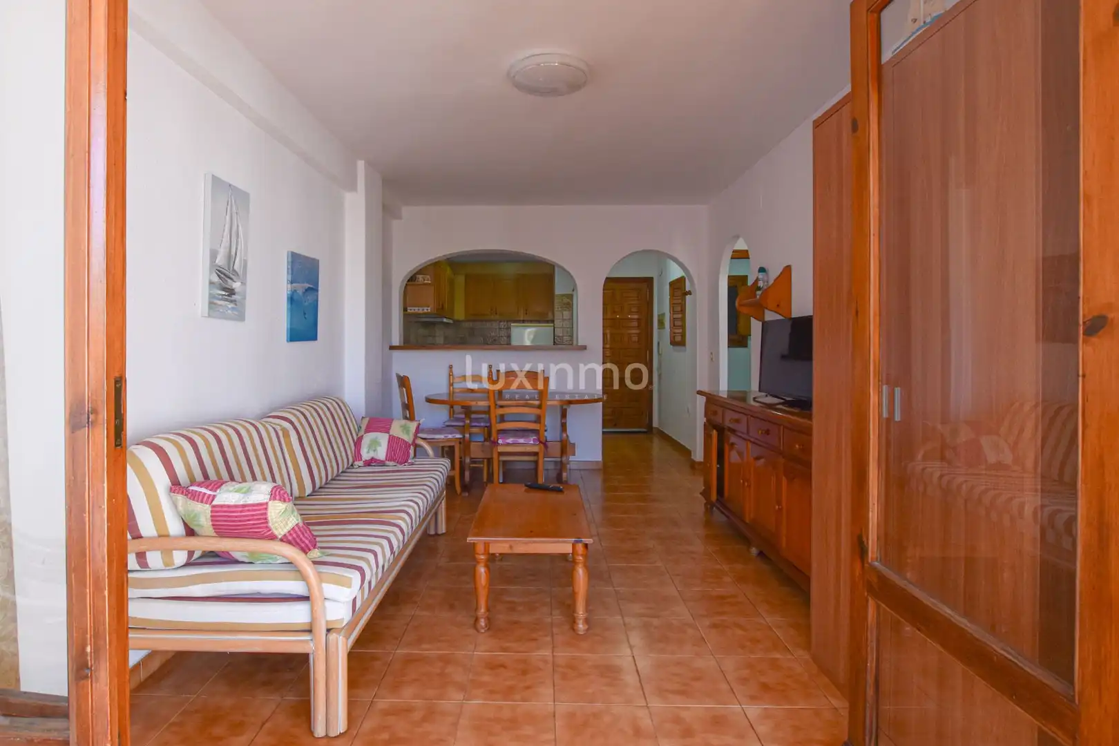 Sala de estar de Piso en venta en Calpe / Calp con Terraza