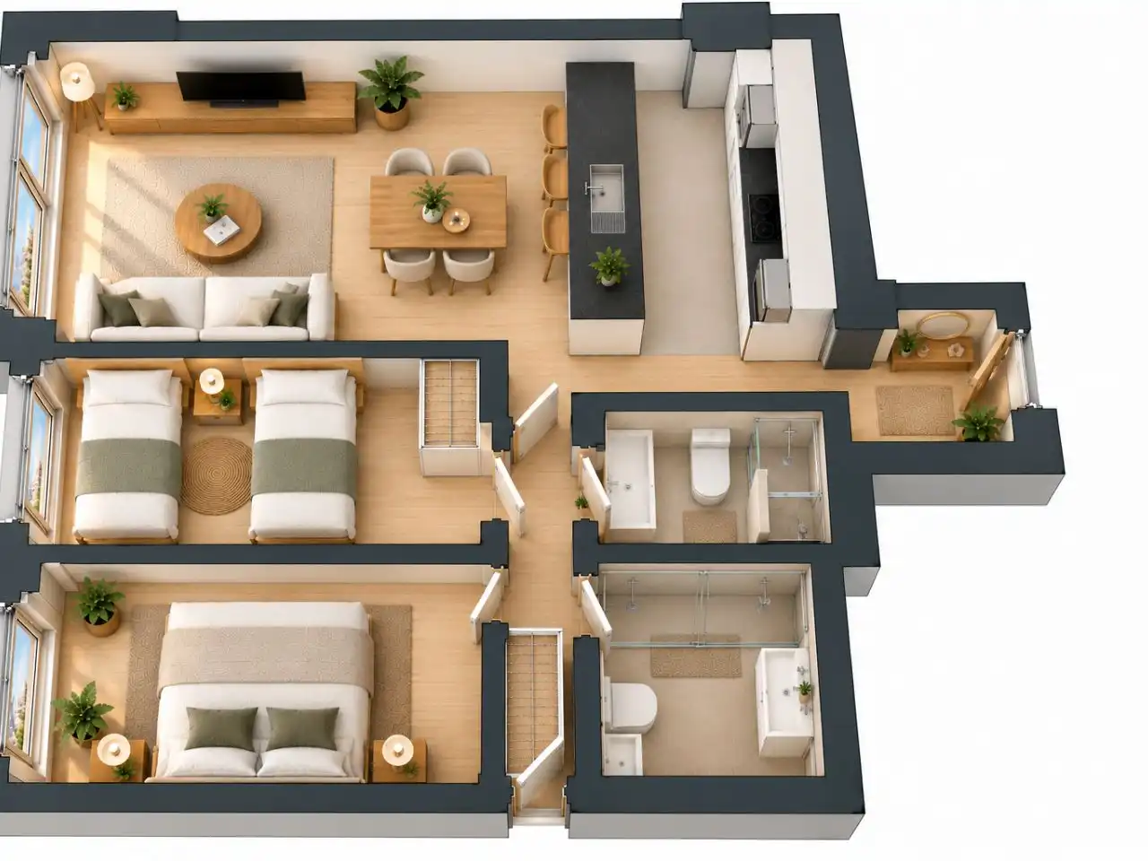 Wohnung zur Miete in Málaga Capital mit Klimaanlage