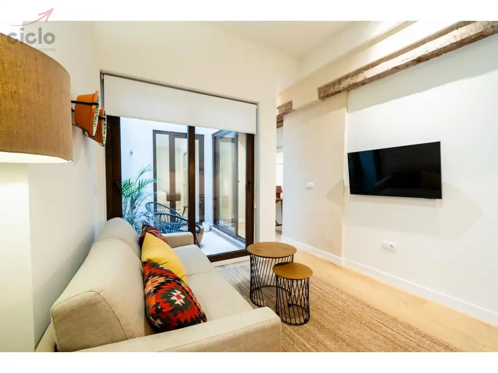 Sala de estar de Piso de alquiler en Sevilla con Terraza, Piscina y Amueblado