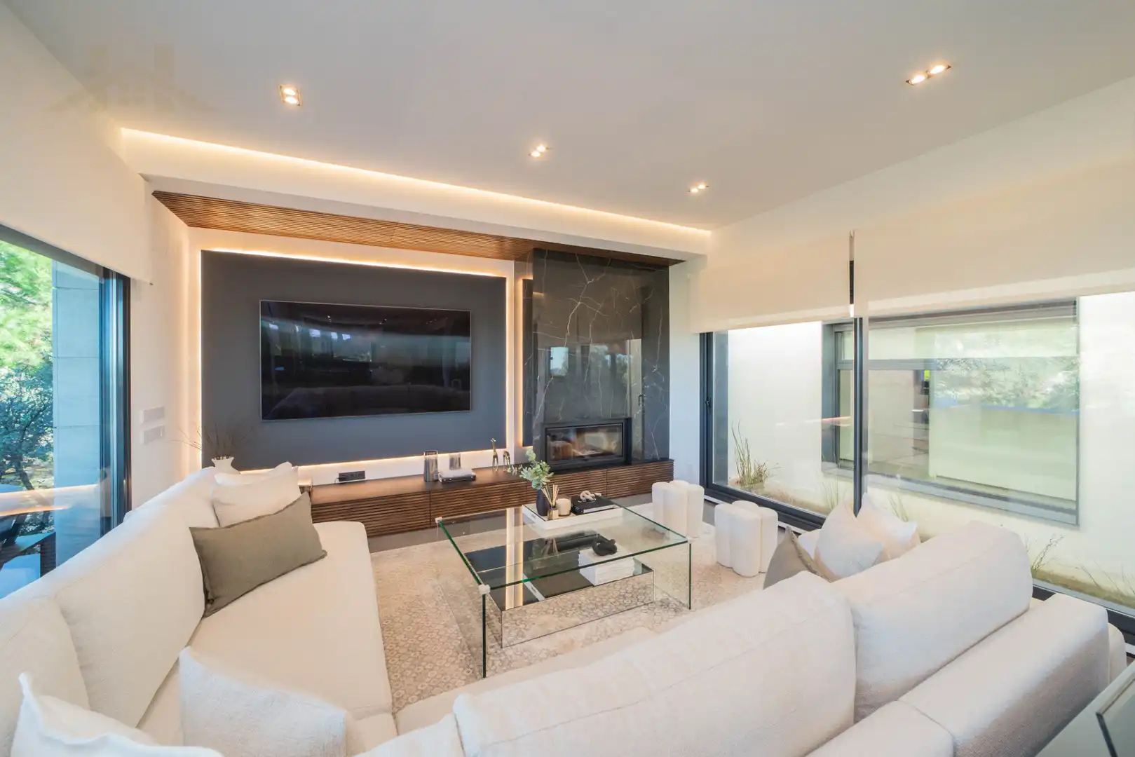 Sala d'estar de Casa o xalet en venda en Hoyo de Manzanares, Madrid