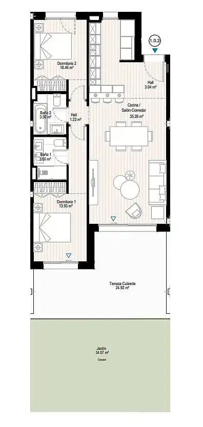 Apartamento con jardín en venta en Doña Julia Golf, imagen 17