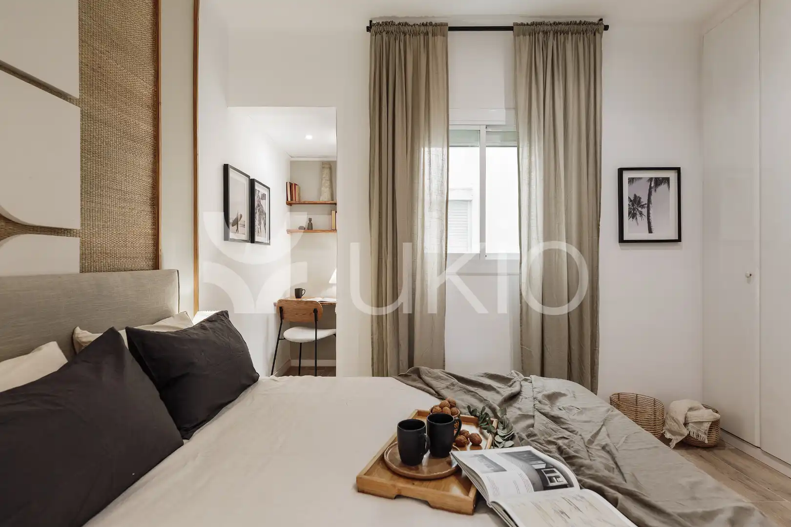 Schlafzimmer von Wohnungen zur Miete in Barcelona mit Klimaanlage, Heizung und Terrasse